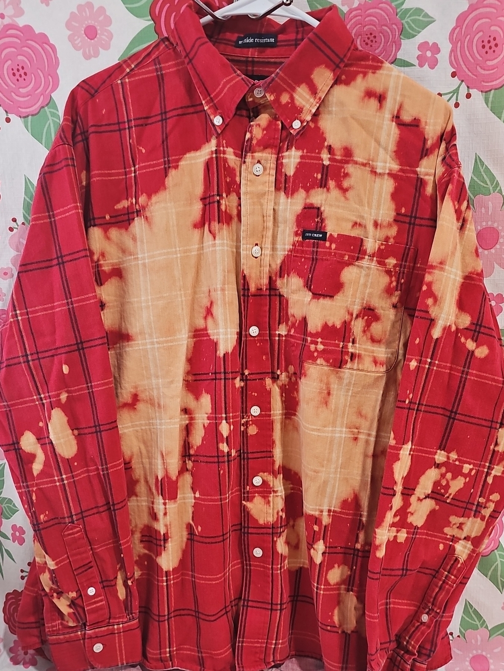 Custom Bleached Vintage Ivy Crew Plaid Flannel Shirt